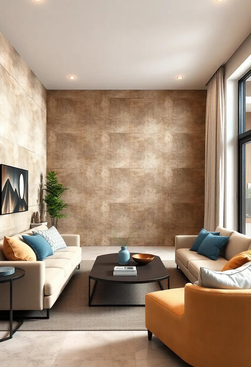 Textured Wallpaper Mimicking Rust And Weathered Surfaces To Add Depth And Character To Living Spaces
