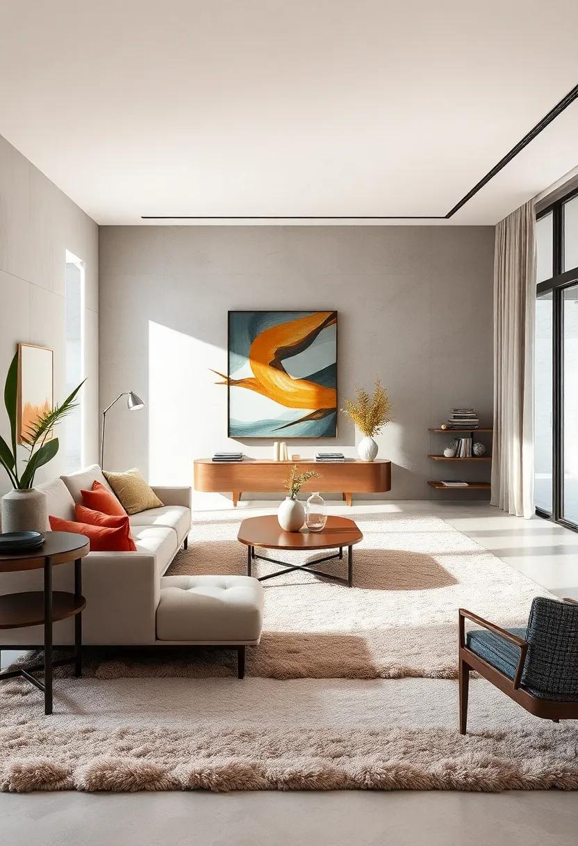 Plush Area Rugs as Soft Anchors Bringing Comfort and Style to Sparse, Elegant Interiors