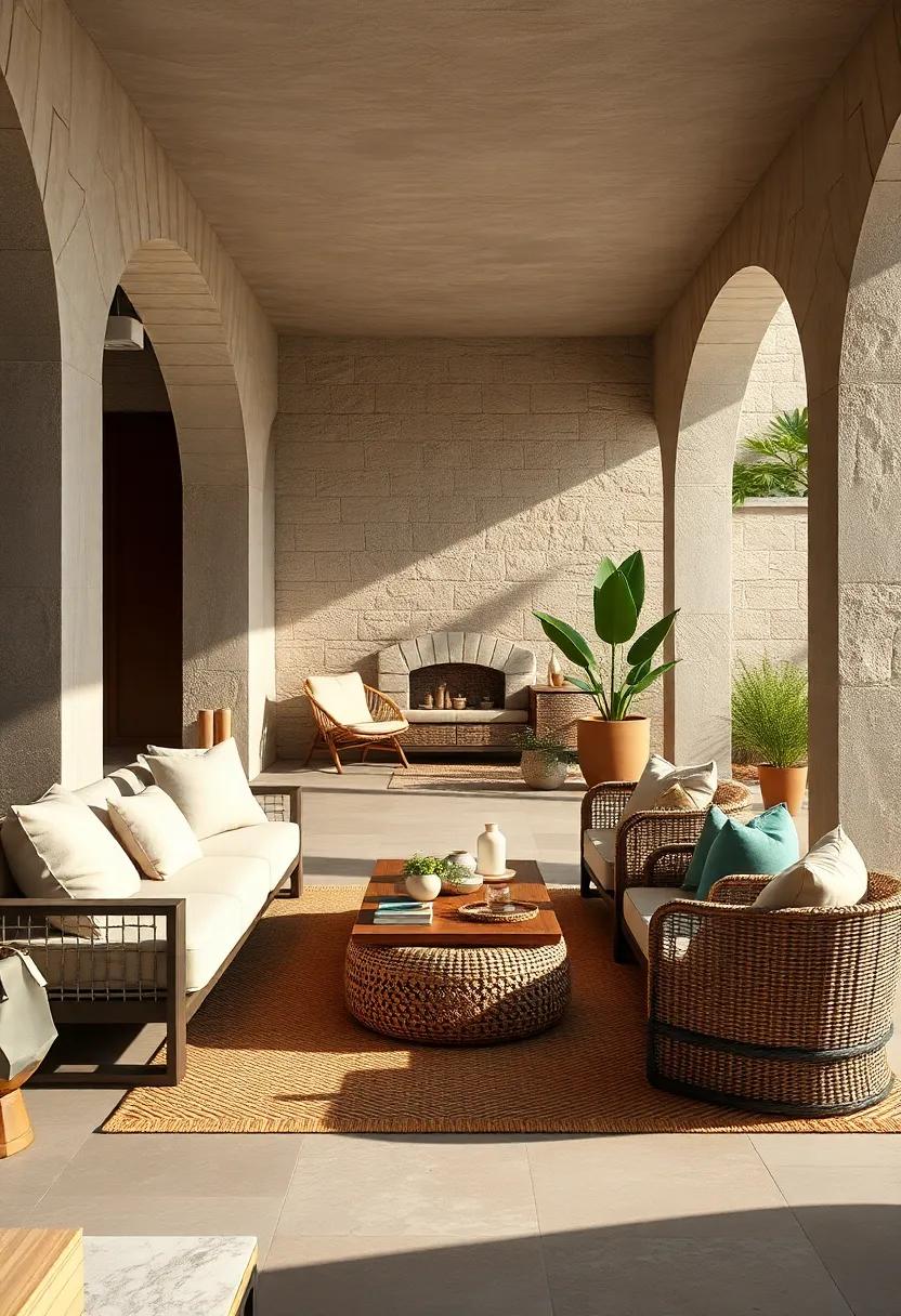 Furnish Relaxation Zones Using Upholstered Seating With Earthy Textures Complemented By Natural Fiber Rugs