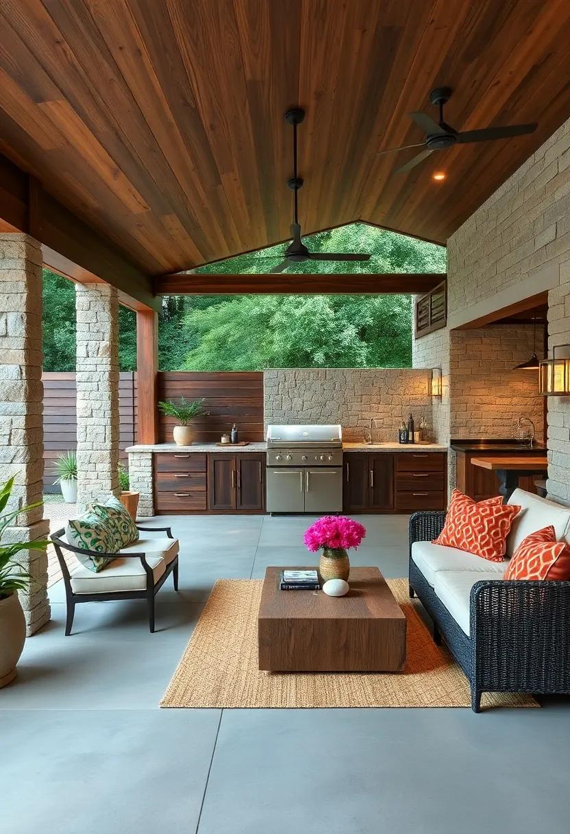 Incorporate Rustic Barn Wood With Deep Grain Textures Into Outdoor Kitchens For A Warm Inviting Atmosphere