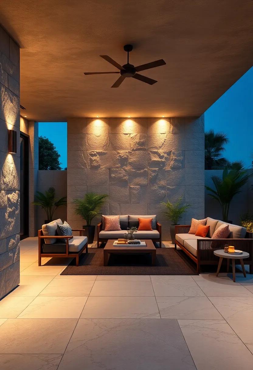 Install Ambient Lighting Designed To Highlight Textured Surfaces And Create Depth In Evening Settings