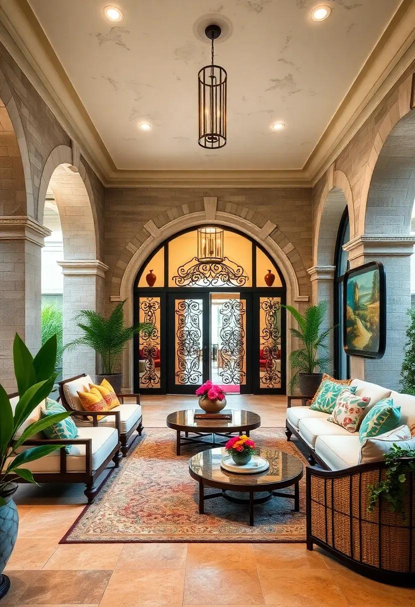 Grand Entryways with Ornate Metal Gates and Custom Carvings to Set a Luxurious Tone