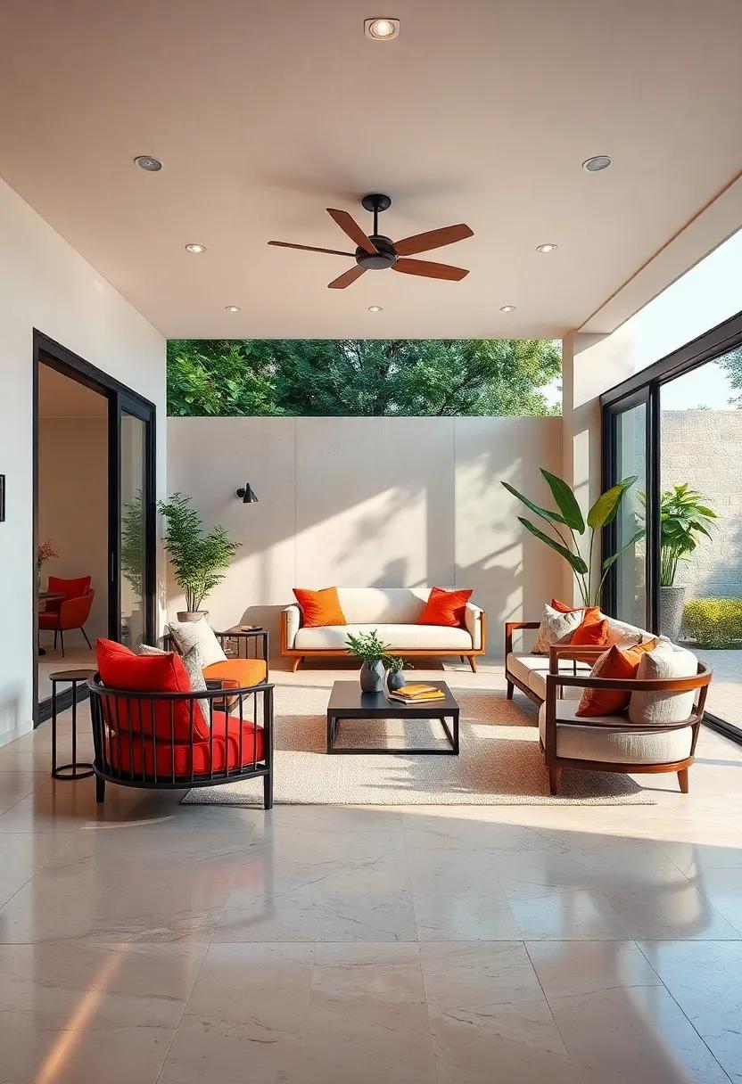 Seamless Indoor-Outdoor Transition Using Frameless Glass Doors and Polished Stone Flooring