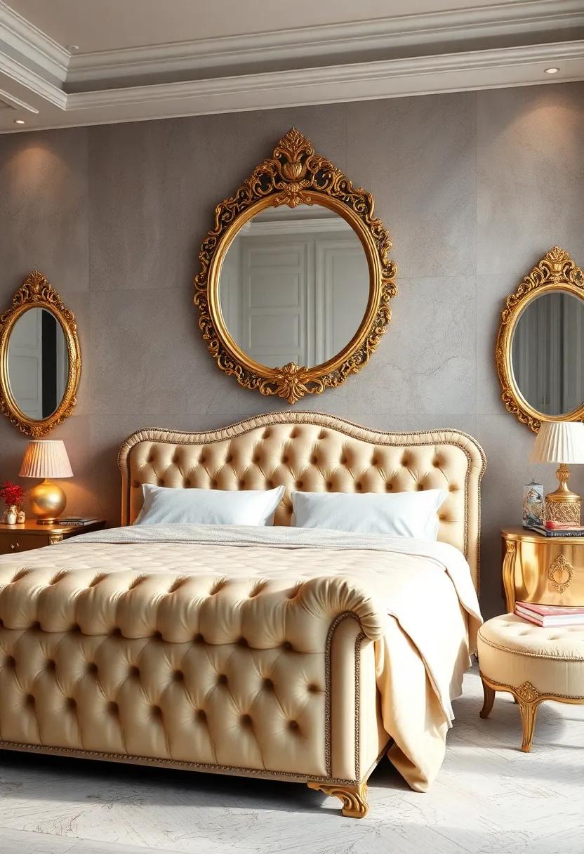Gold and Silver Metallic Finishes Highlighting Tufted Textures with Subtle Opulence