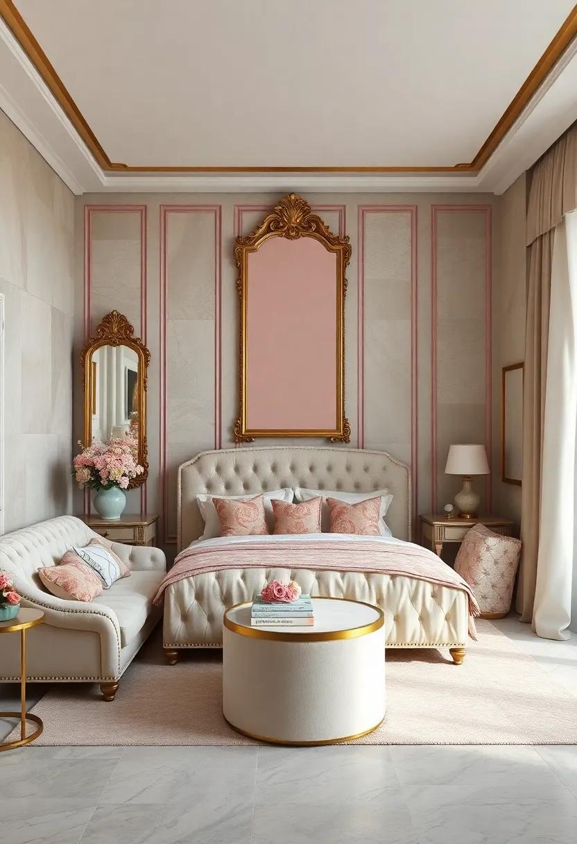 Soft Pastel Color Palettes Complementing Tufted Fabrics for Regal Ambiance