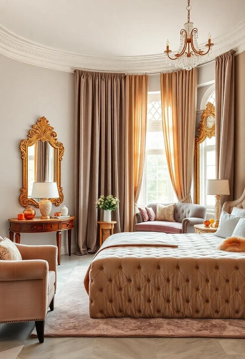 Plush Velvet Curtains and Tufted Window Seats Blending Elegance and Comfort