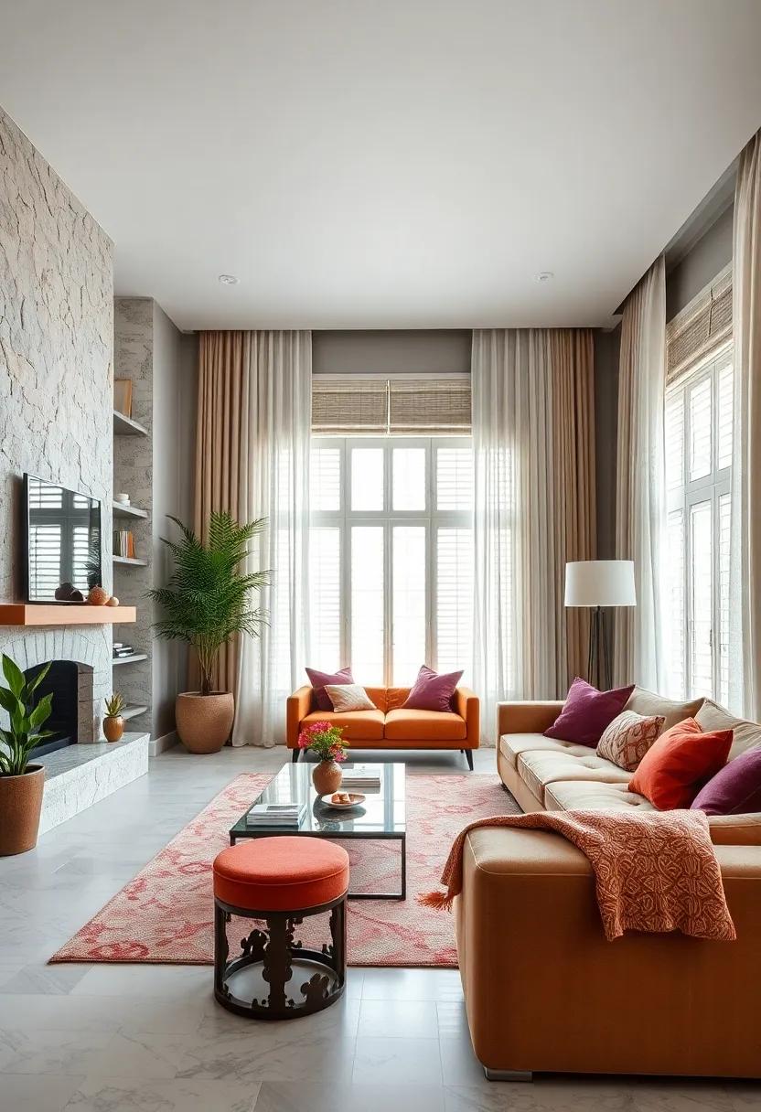 Layered Curtains Over Shutters or Blinds to Introduce Luxurious Volume and Softness