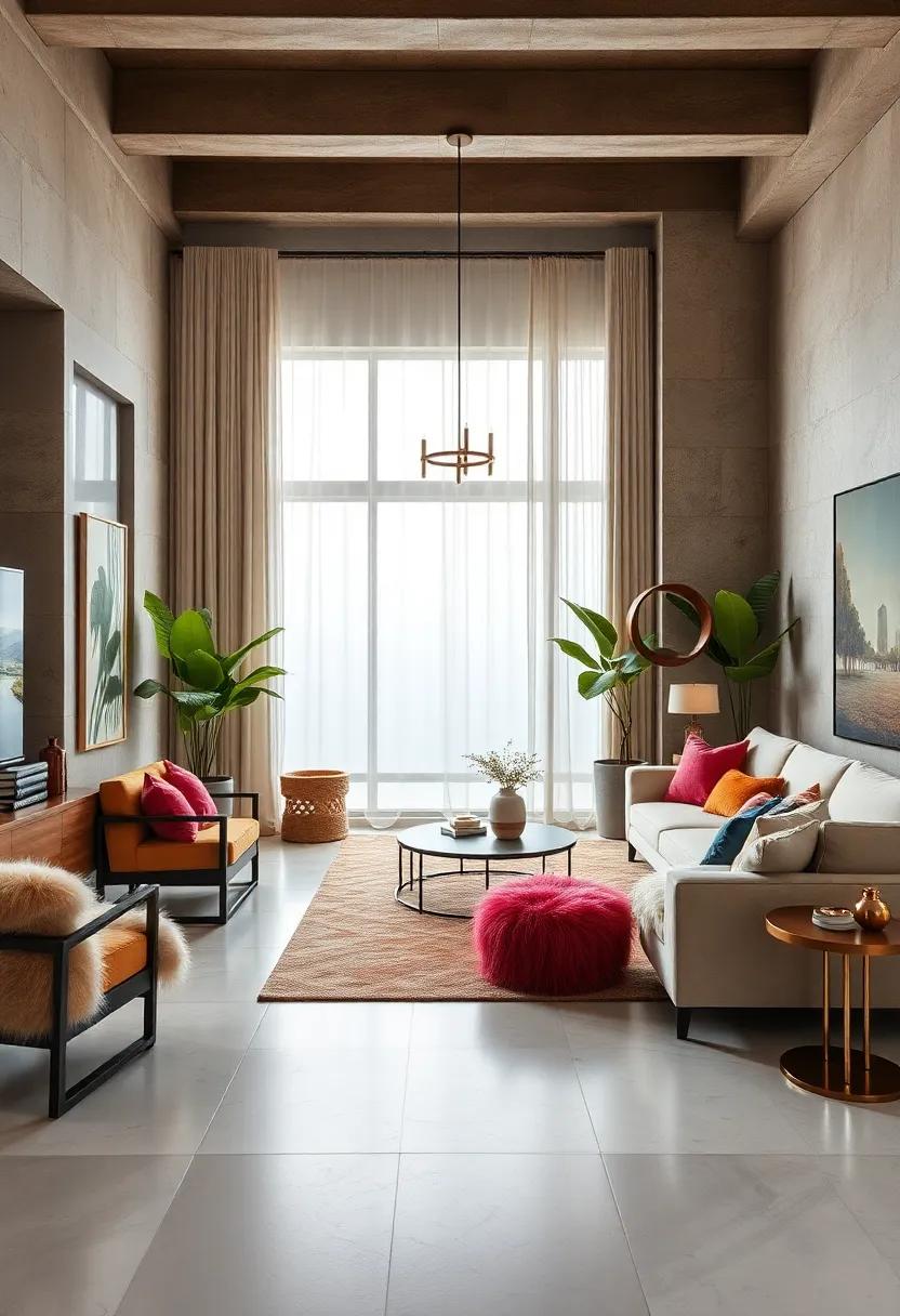 Incorporating Luxurious Fur Throws and Cushions as Tactile Contrasts in Maximalist Settings