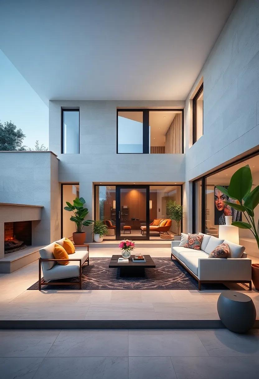 Visual Continuity Between Home Facade and Front Yard Through Consistent Material Choices