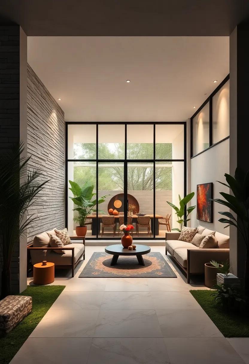 Accentuating Glass and Metal Accents to Reflect Light and Add Depth in Front Yard Spaces