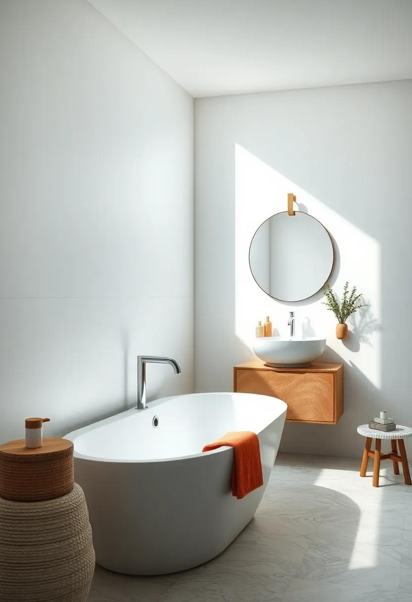 Harmony Between Matte White Tiles and Natural Light Creating a Soft Serene Ambiance