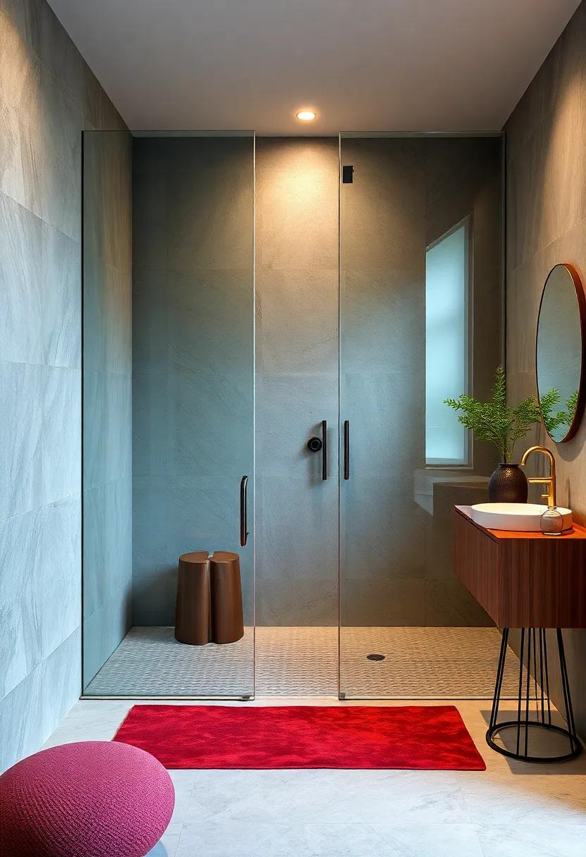 Open Concept Wet Room Featuring Frameless Glass Panels and Streamlined Drainage for a Seamless Look