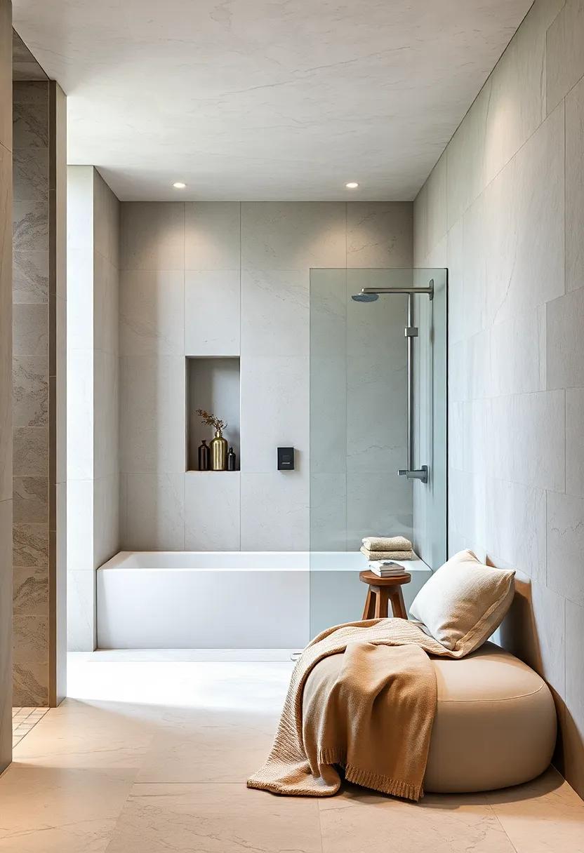 Timeless Elegance Embraced in Clean Lines and Subtle Neutrals for a Minimalist Shower Sanctuary