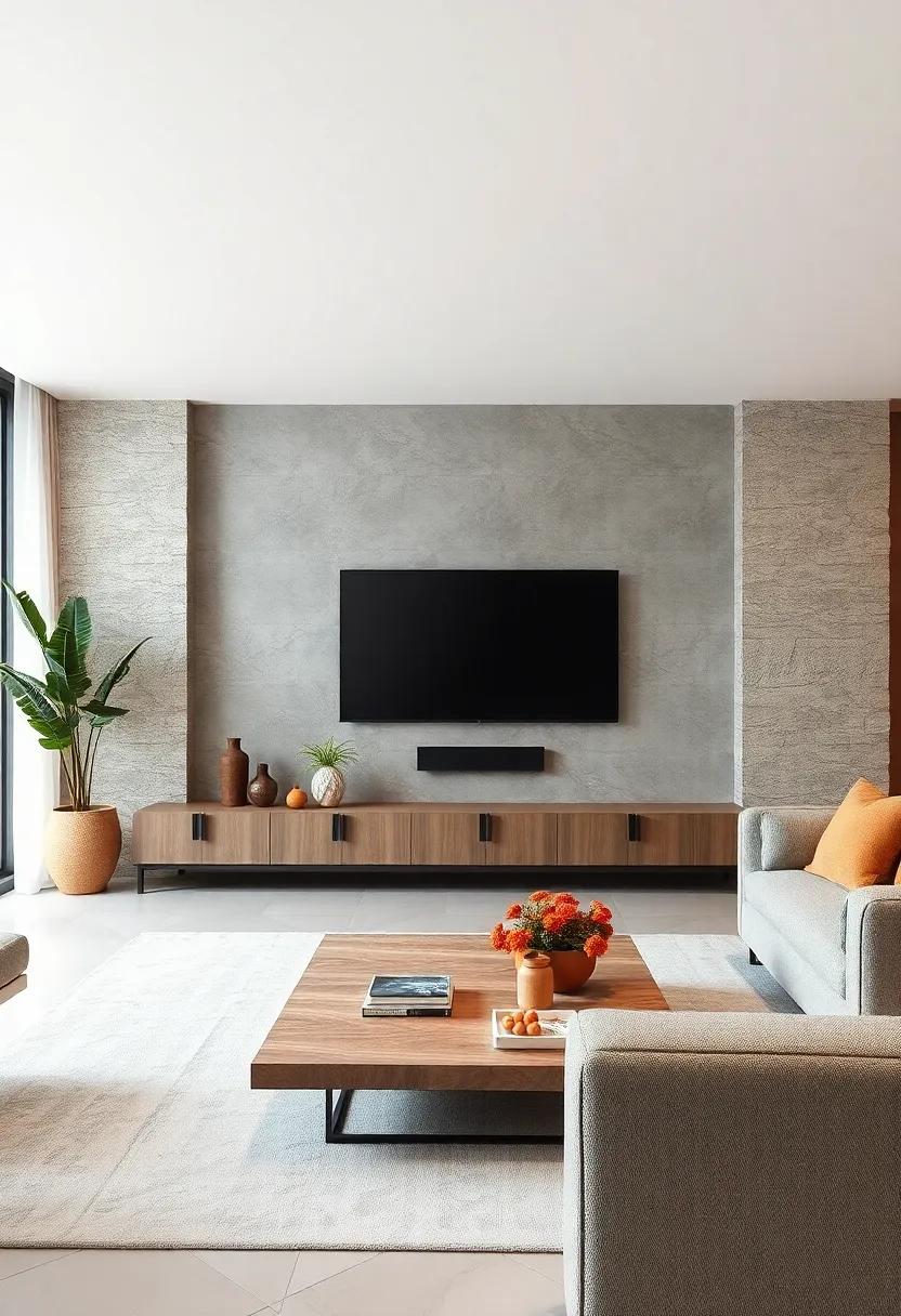 Natural Stone Accents Blending Smooth Textures with Minimal Design Principles