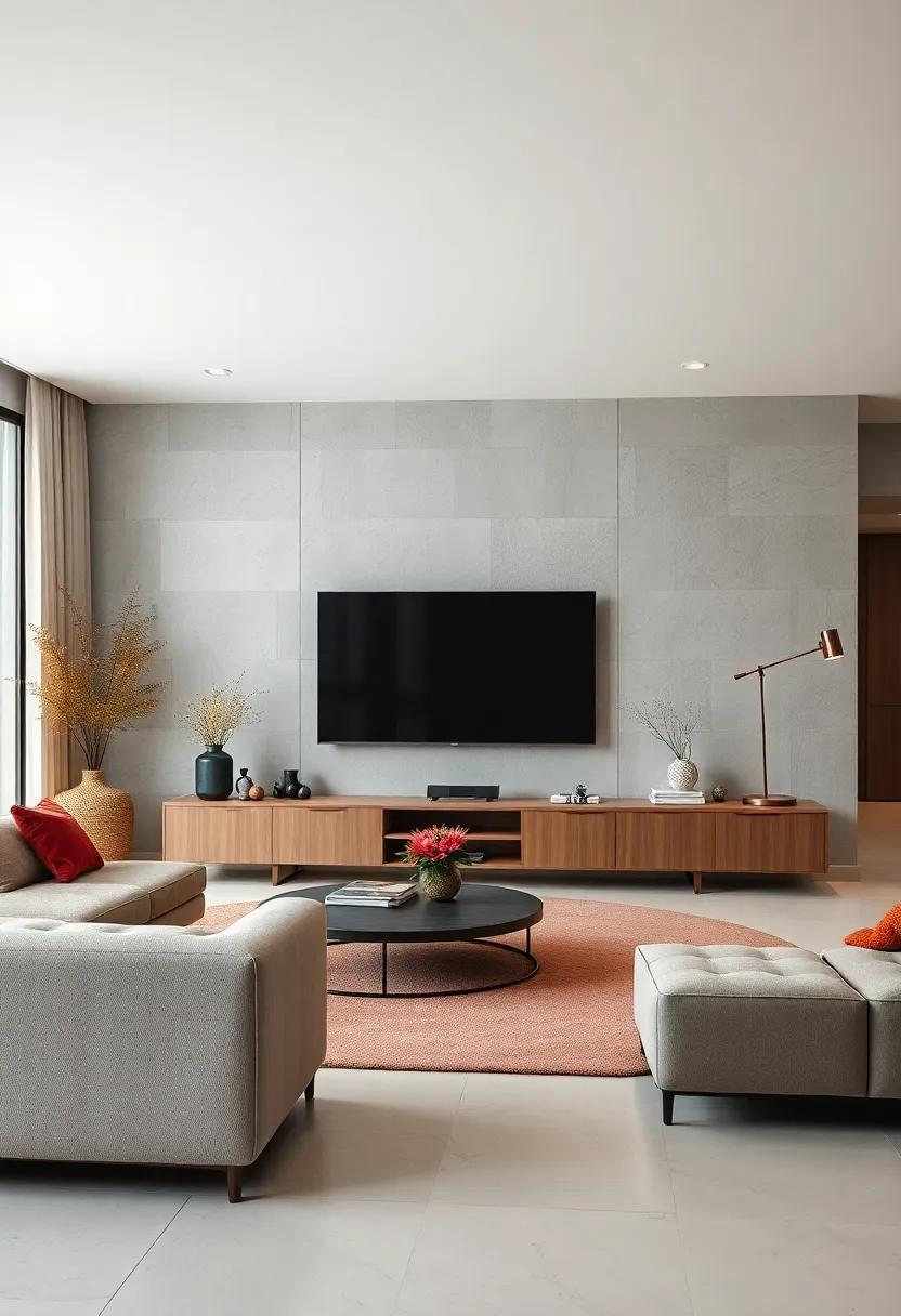 Minimalist TV Units with Modular Components for Adaptable and Functional Living Rooms