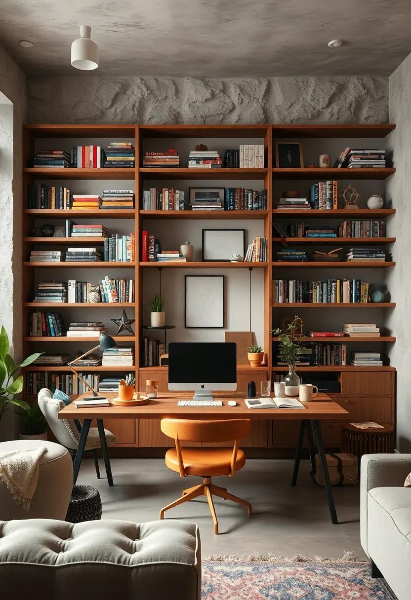Arranging Open Shelving Units to Display Books, Artifacts, and Creative Tools in an Organized Chaos