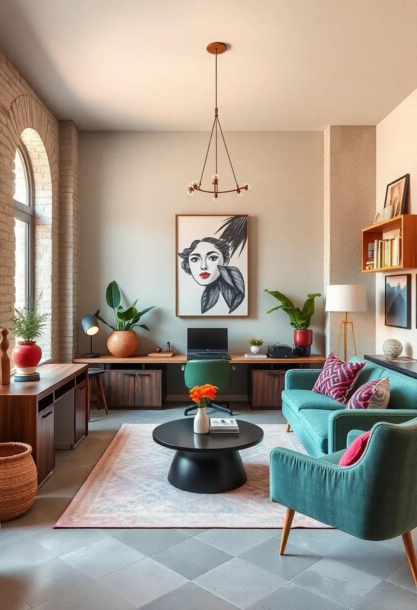 Crafting a Vibrant Color Palette That Balances Bold Accents and Calm Neutrals for a Dynamic Home Office Atmosphere