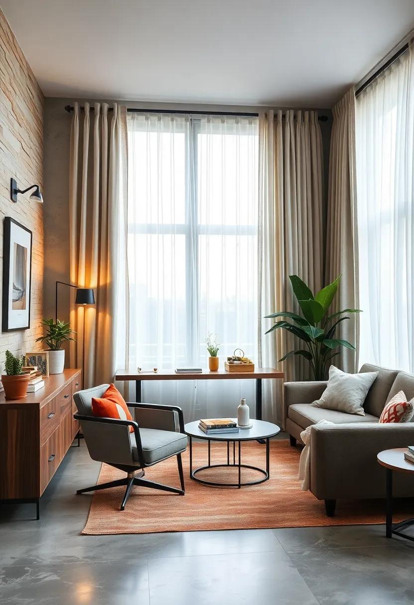 Incorporating Translucent and Layered Curtains to Soften Light and Add Dimension to the Room