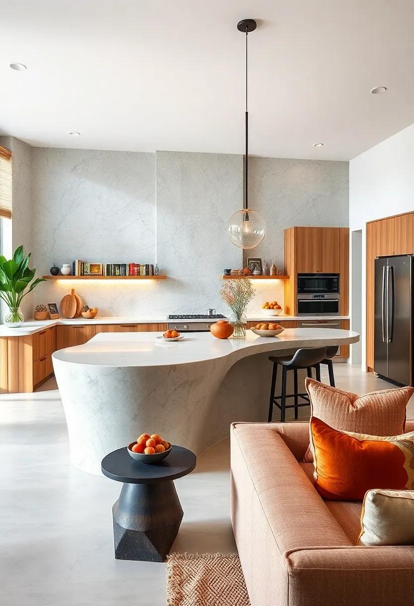 Curved And Organic Shapes Offering An Inviting Flow To Modern Kitchen Island Designs