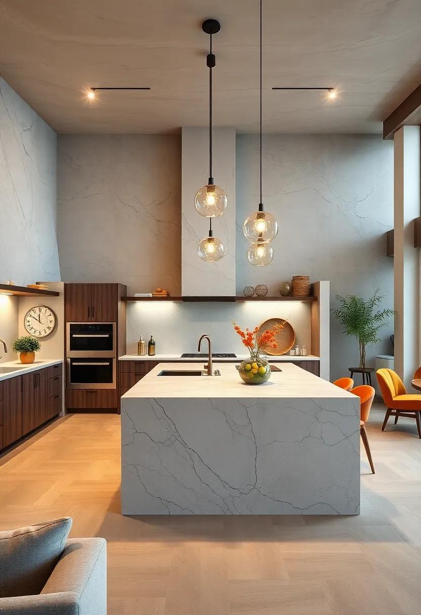 Custom Lighting Fixtures Showcasing Kitchen Islands As Centerpieces In Ambient Settings