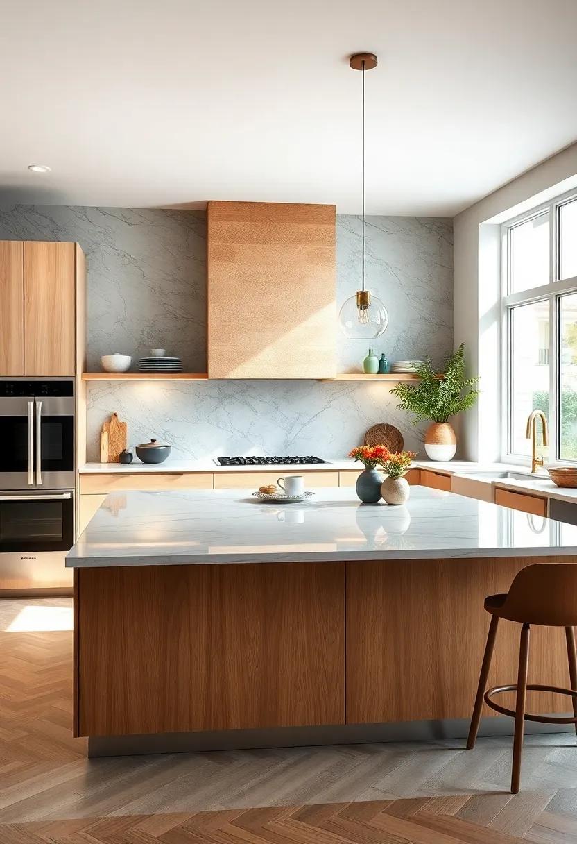 The Integration Of Natural Wood Tones Bringing Warmth And Texture To Contemporary Kitchen Spaces