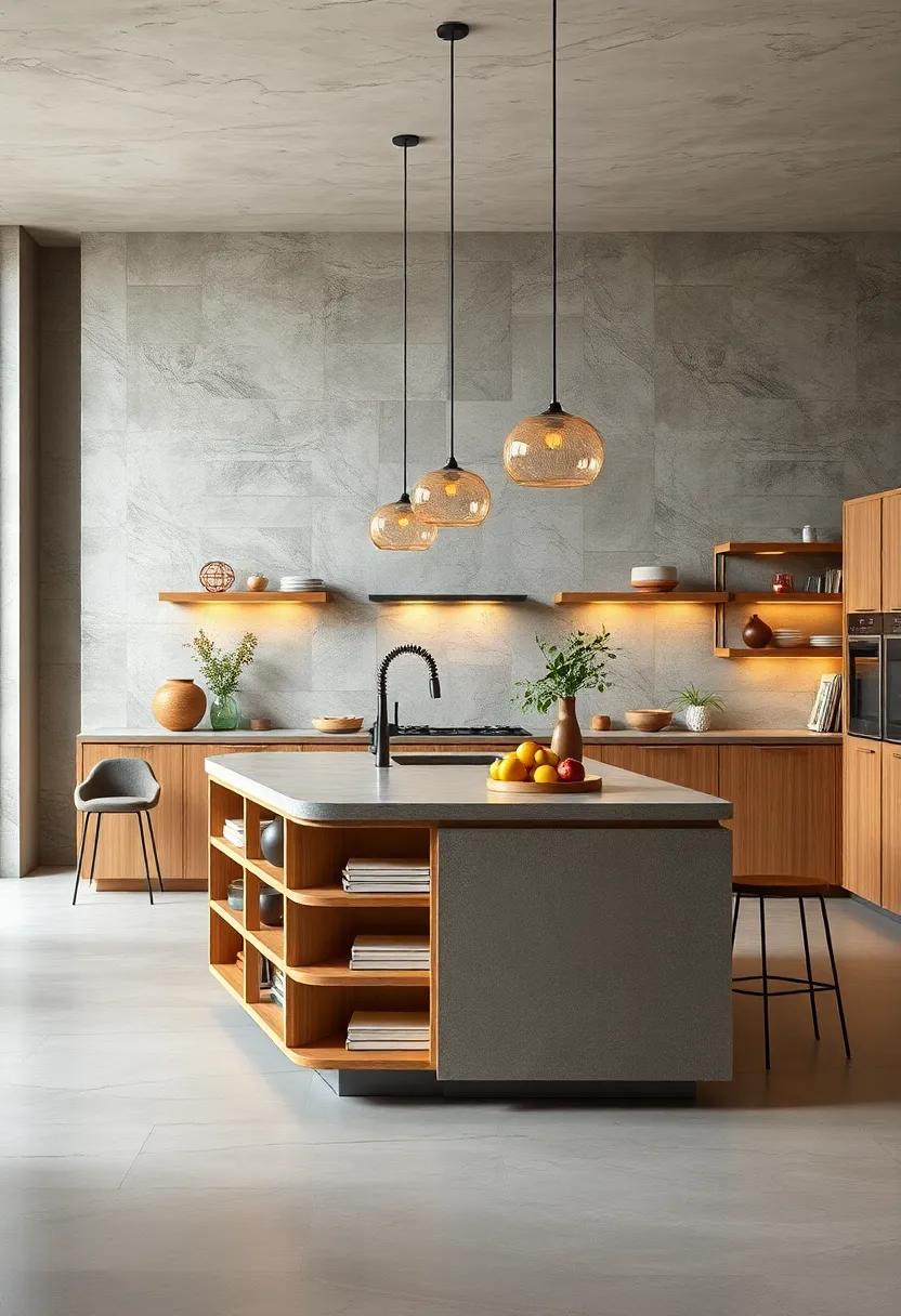 Open Shelving Concepts Infusing Kitchen Islands With Airy Practicality And Display Charm