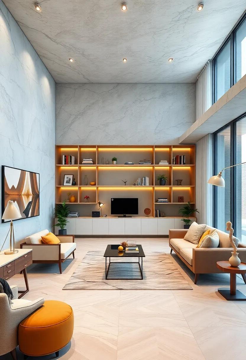 Elegant Minimalist Furniture Arrangements Creating Balance in Open Workspace Areas