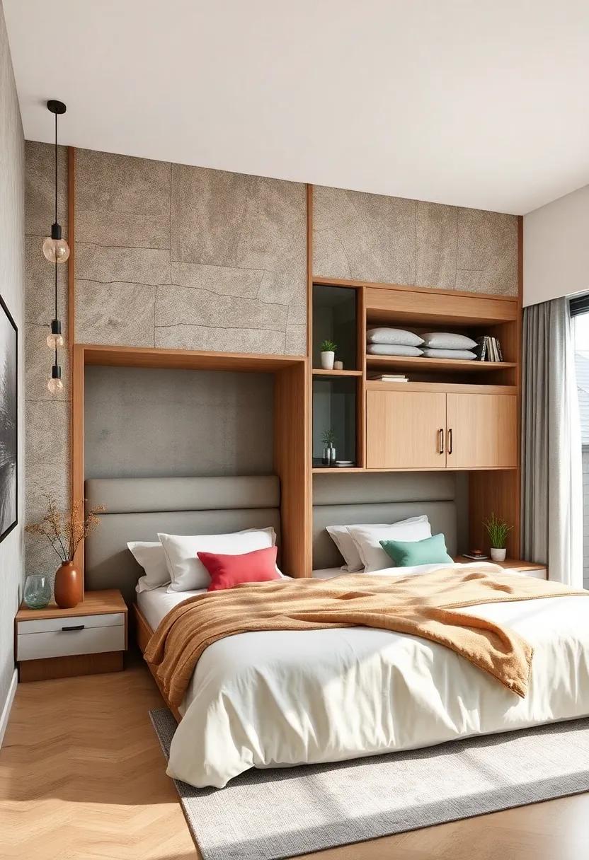 Multi-layered Partition Designs Incorporating Soundproofing and Storage Elements for Shared Bedrooms