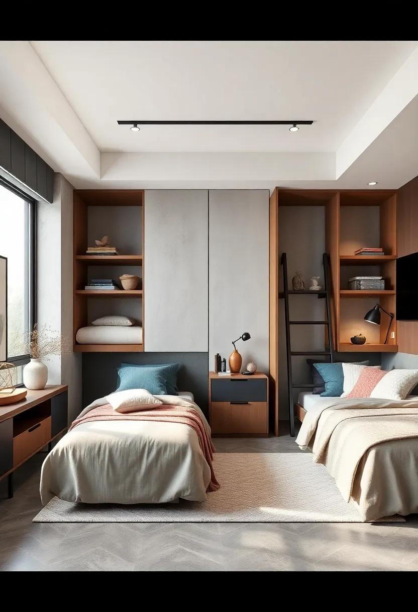 Innovative Ladder Storage Systems Integrating Accessibility and Style in Shared Bedrooms