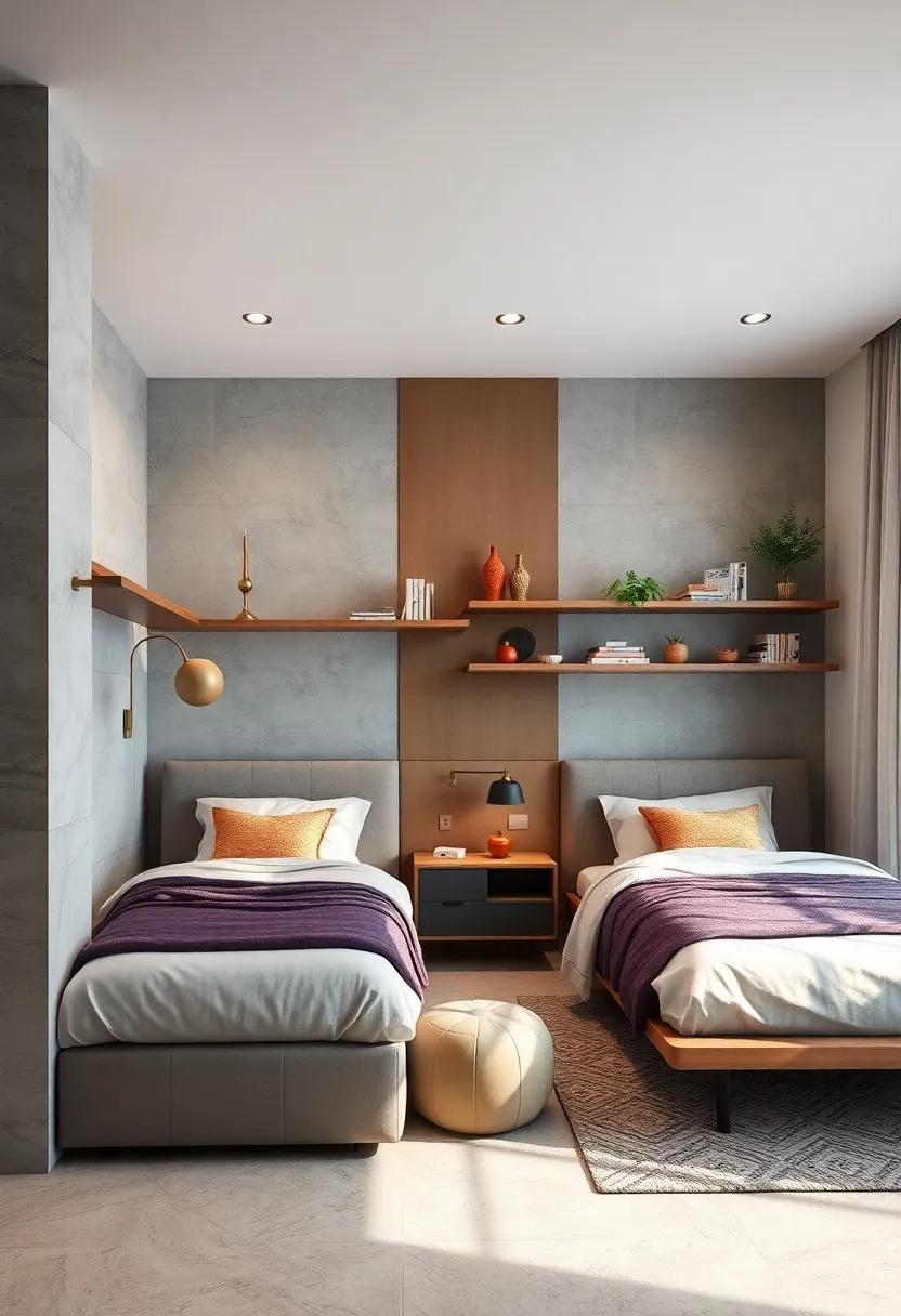 Dual Purpose Partitions Featuring Adjustable Shelves and Hanging Space for Shared Bedrooms