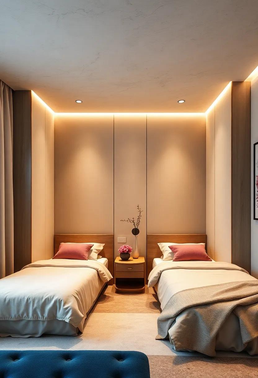 Space-Saving Wardrobe Concepts Integrated Into Smart Dividers for Shared Bedroom Environments