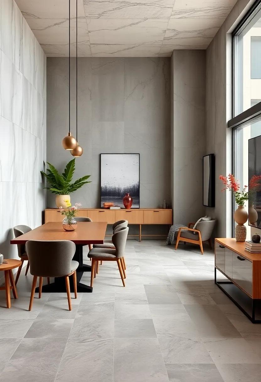 Combine Industrial Edge and Style with Concrete-Look Tiles Paired with Minimalist Furnishings