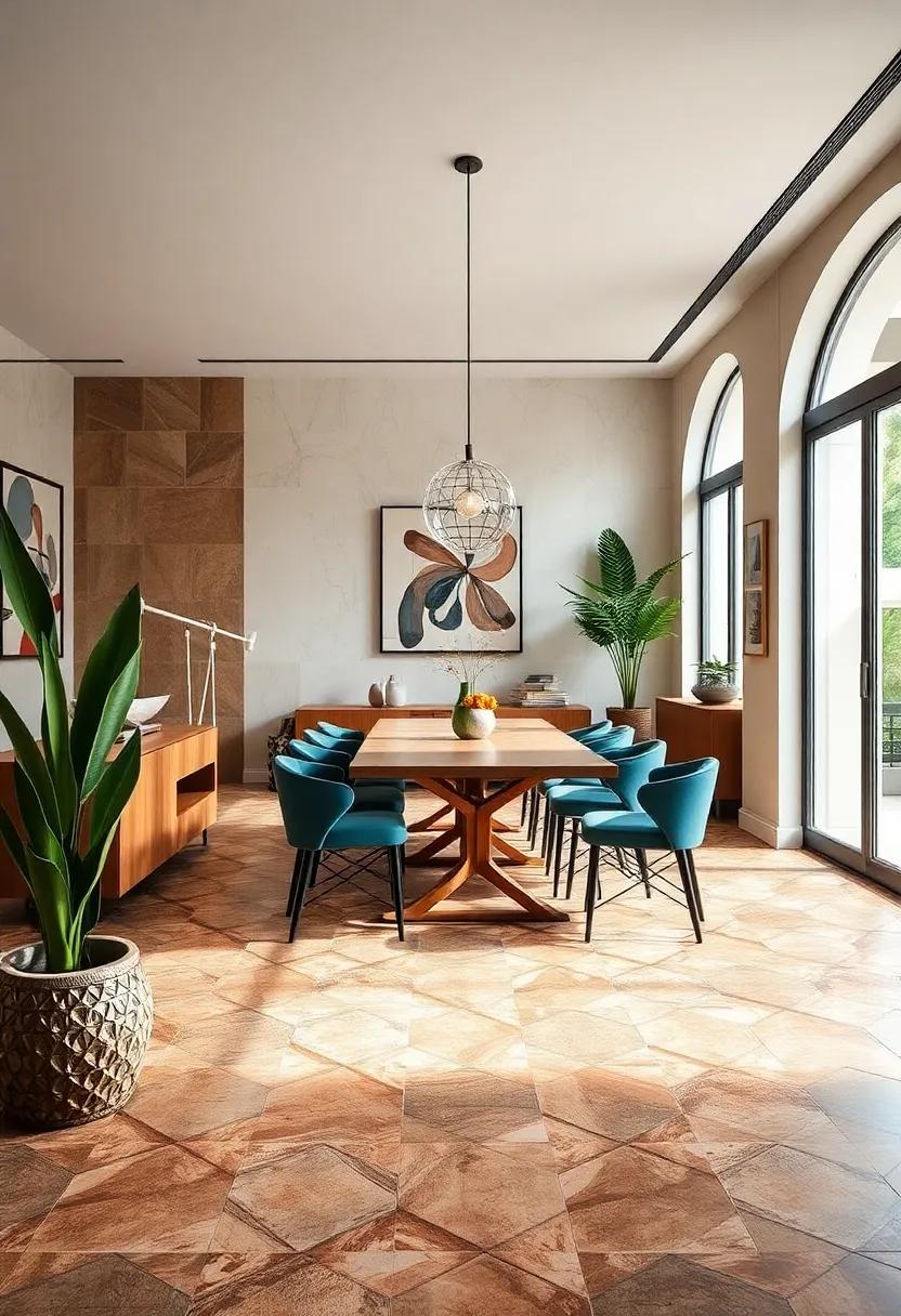 Bring Bold Patterns to Life with Geometric Moroccan-Inspired Tiles for a Vibrant Dining Atmosphere