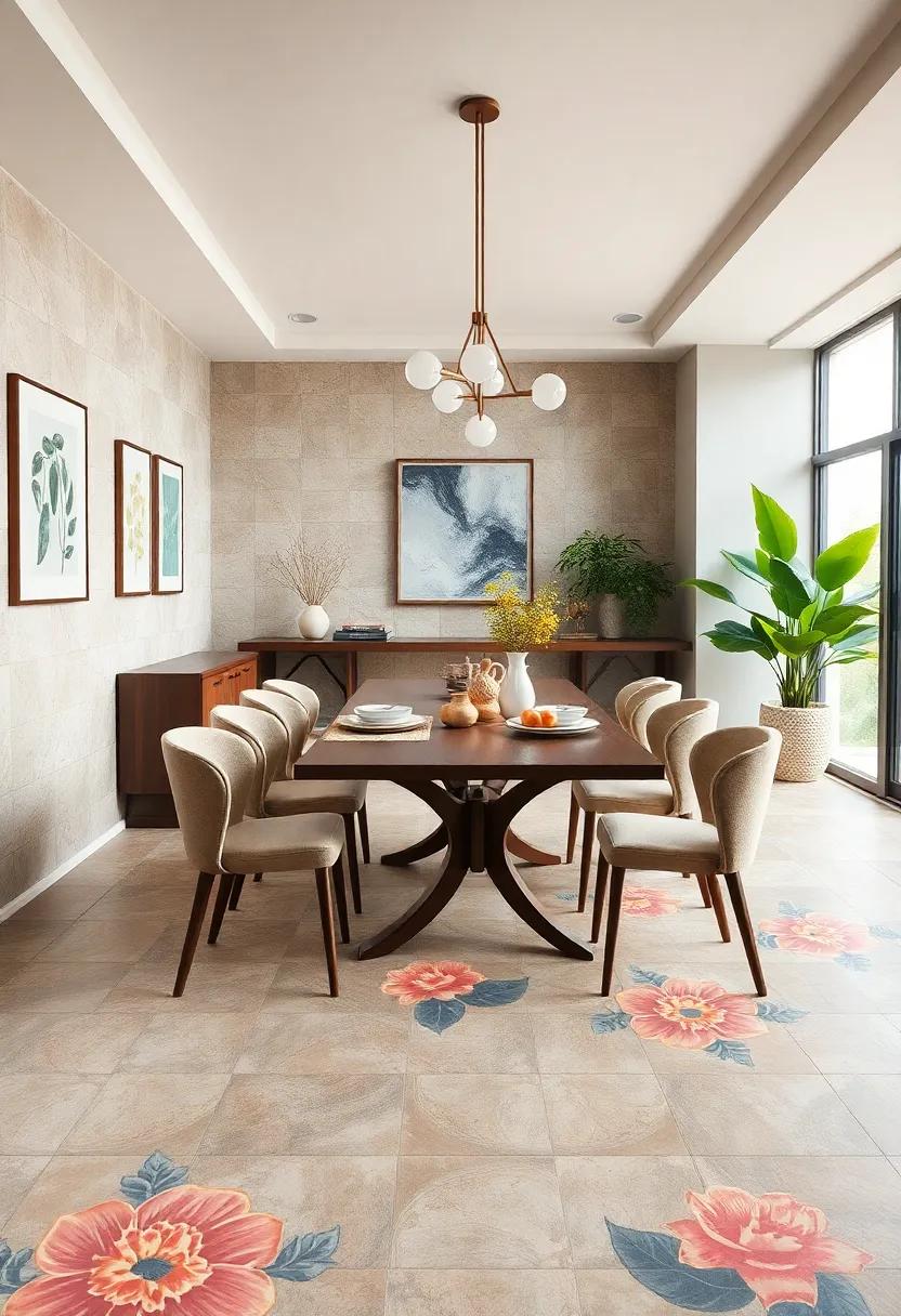 Add a Pop of Color Using Hand-Painted Ceramic Tiles Featuring Artistic Floral Motifs for an Eclectic Feel