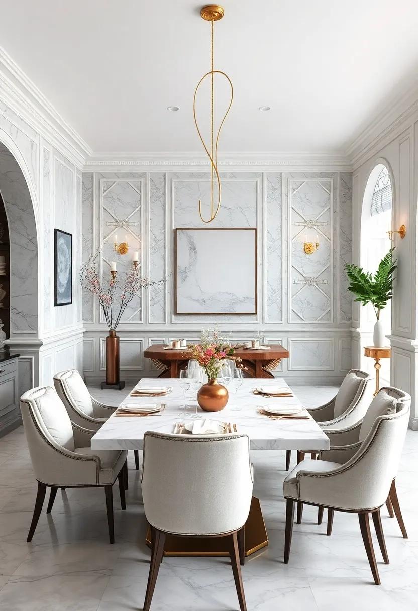 Antique White and Soft Gray Accented With Marble Tabletops and Gold Fixtures for Timeless Elegance