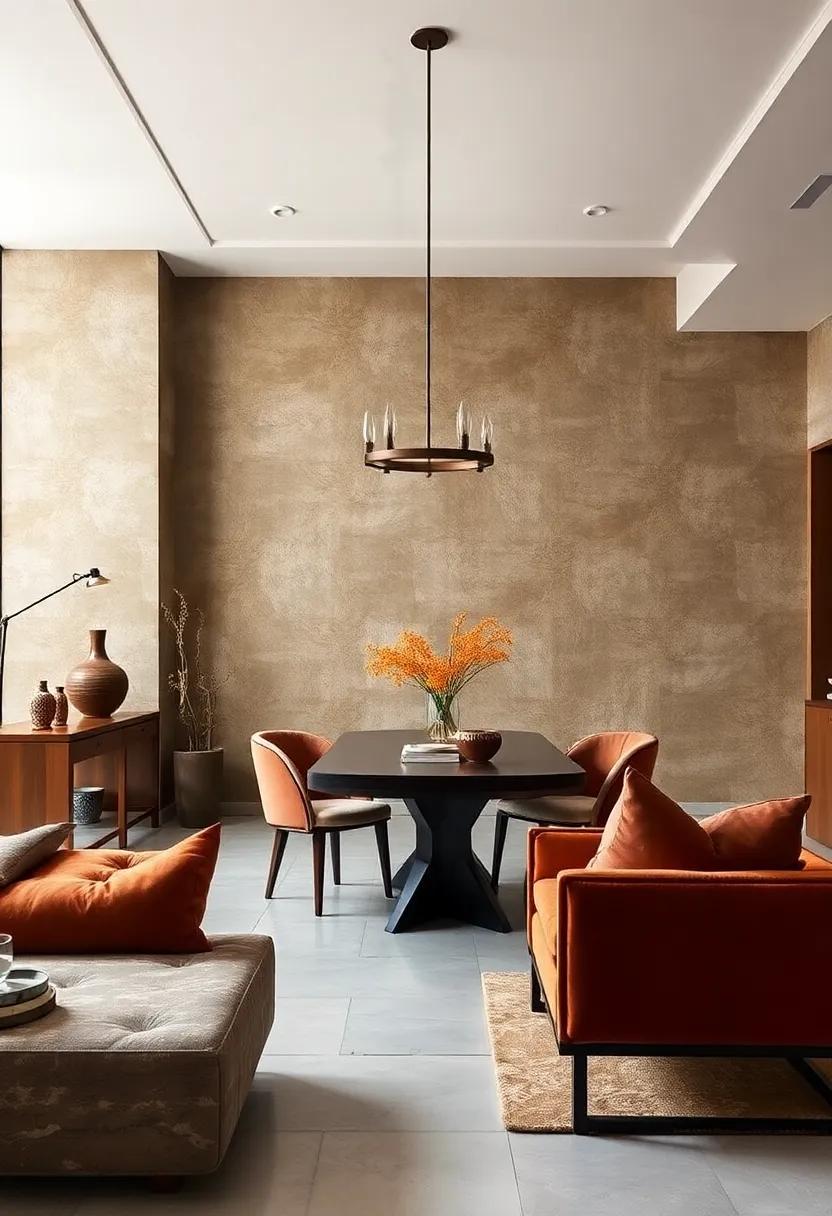 Chocolate Brown and Caramel Glazes Combined With Plush Textiles to Create a Rich, Cozy Dining Sanctuary