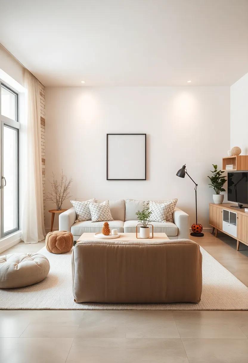 Cream and Beige Layers Adding Warmth and Texture to a Neutral Monochrome Room