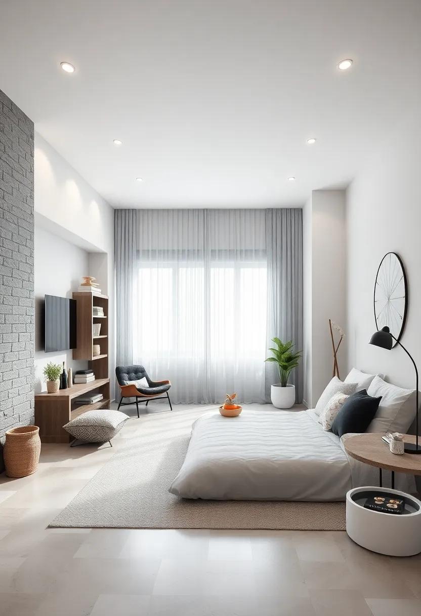 Geometric Shapes and Forms Explored Within a Monochrome Children's Room Design