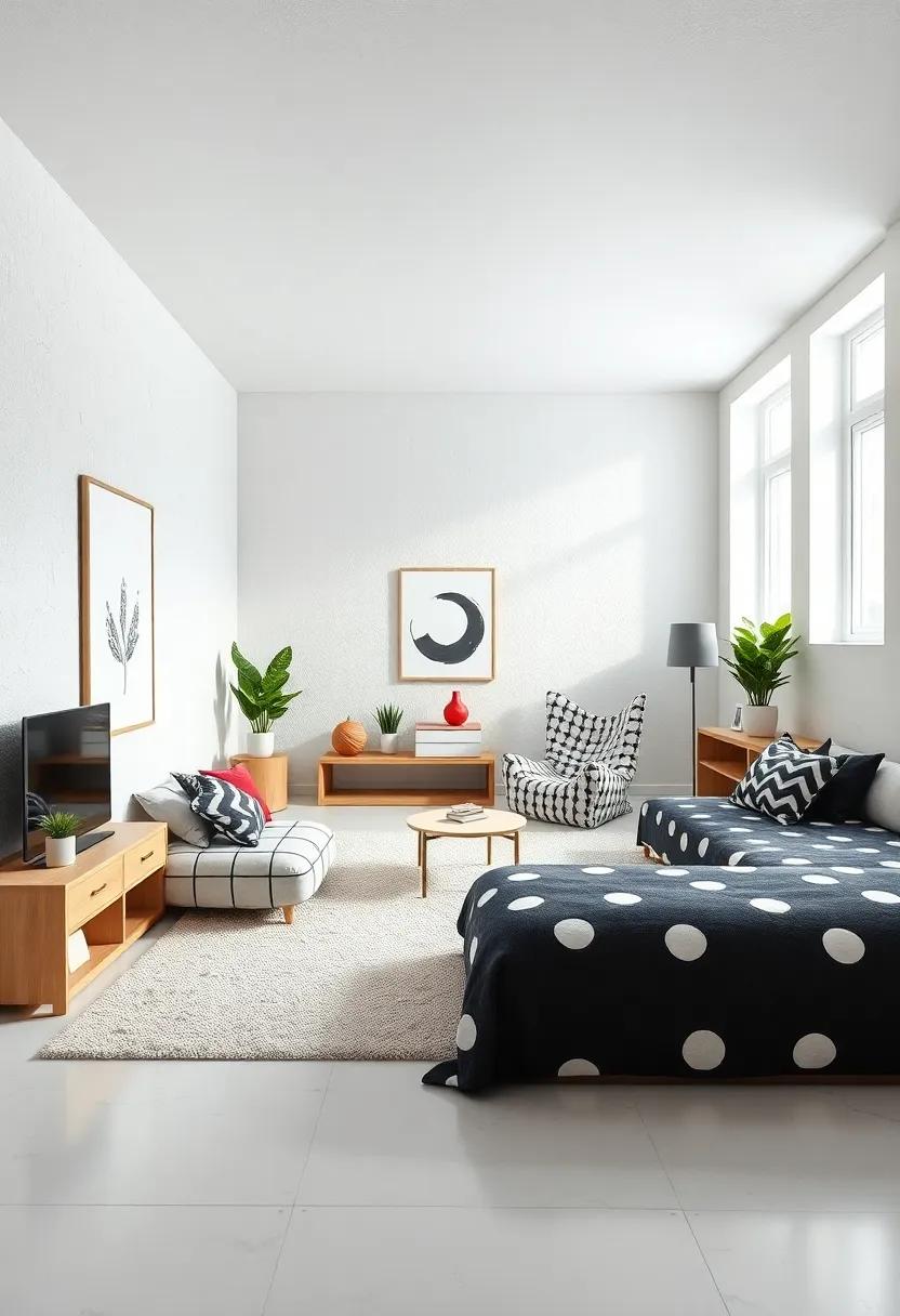 Monochrome Patterns in Stripes and Polka Dots Bringing Fun to a Minimalist Design