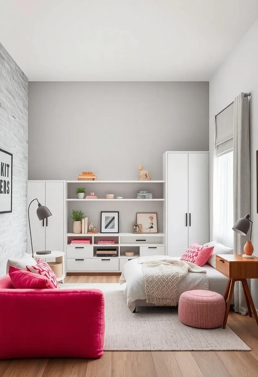 Monochrome Storage Solutions Blending Seamlessly Into a Chic Kids Room Organization