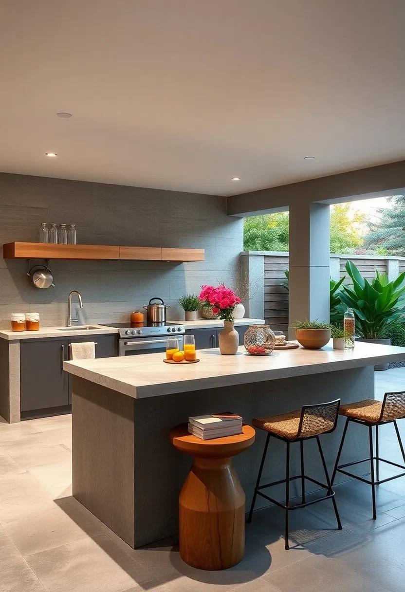 Floating Counter Designs Creating a Sense of Airiness and Contemporary Flair in Outdoor Kitchens