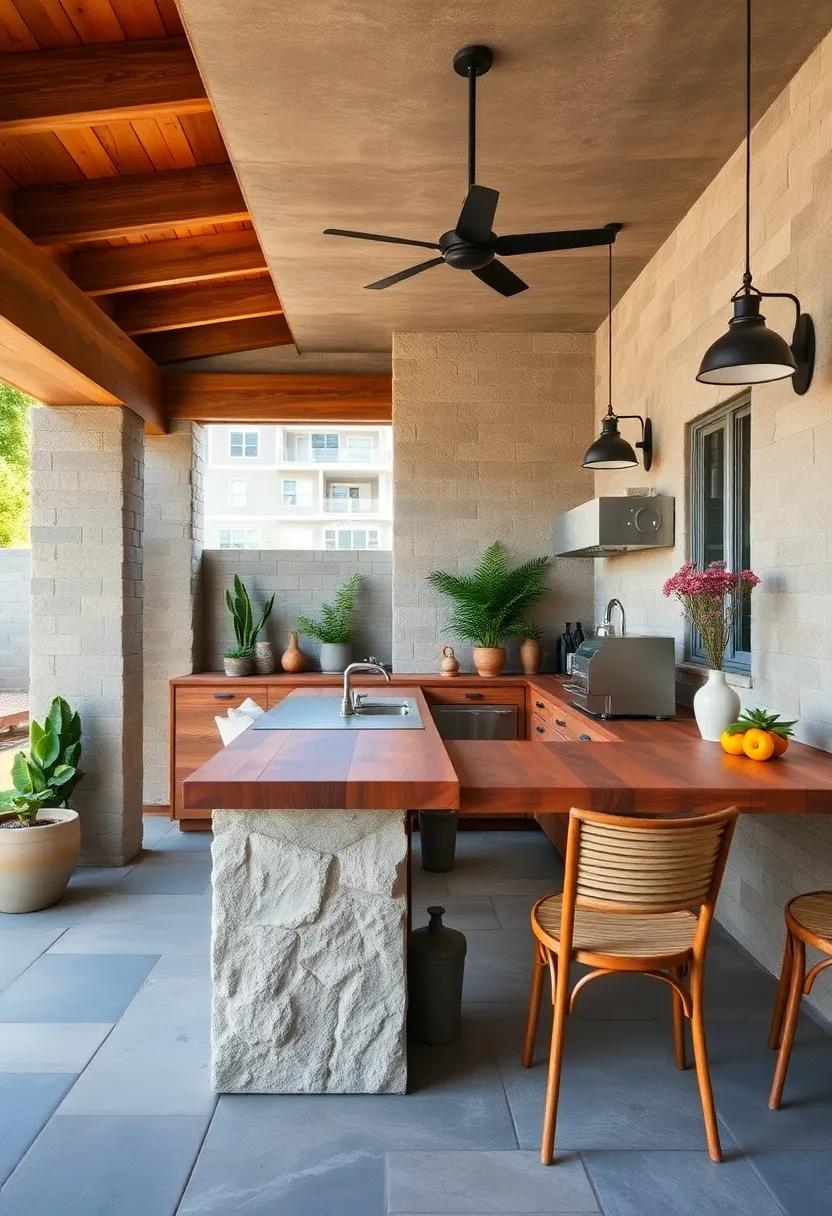 Rustic Wooden Countertops That Bring Warmth and Character to Your Outdoor Cooking Space