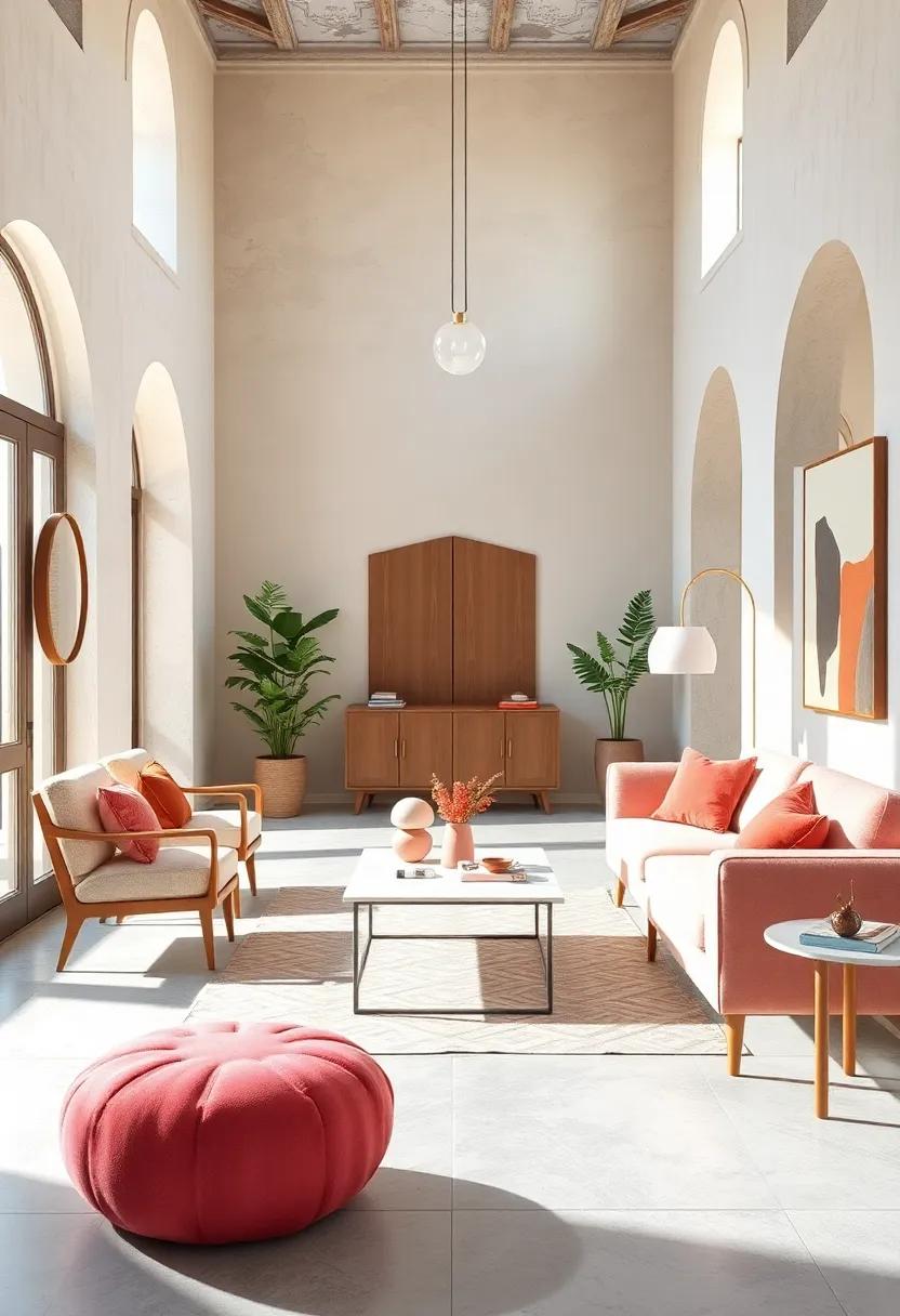 Creamy Pastel Backdrops Highlighting Clean Lines and Sleek Scandinavian Furniture