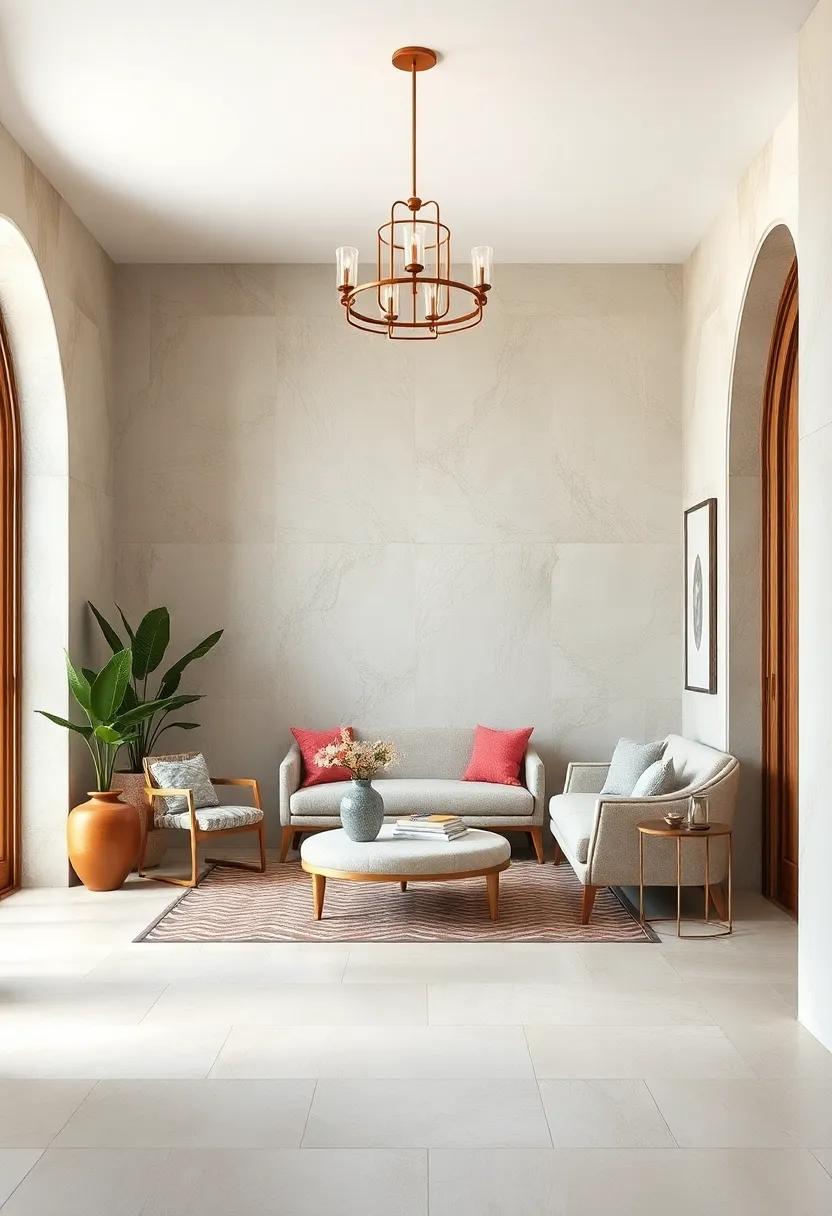 Light Pastel Tile Designs Adding Subtle Texture to a Calm Entryway Space