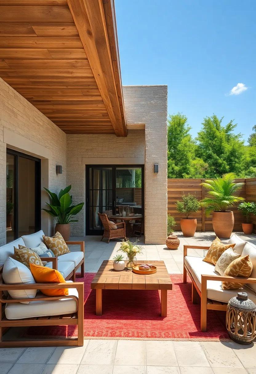 Reclaimed Wood Accents Adding History and Depth to Contemporary Patio Spaces