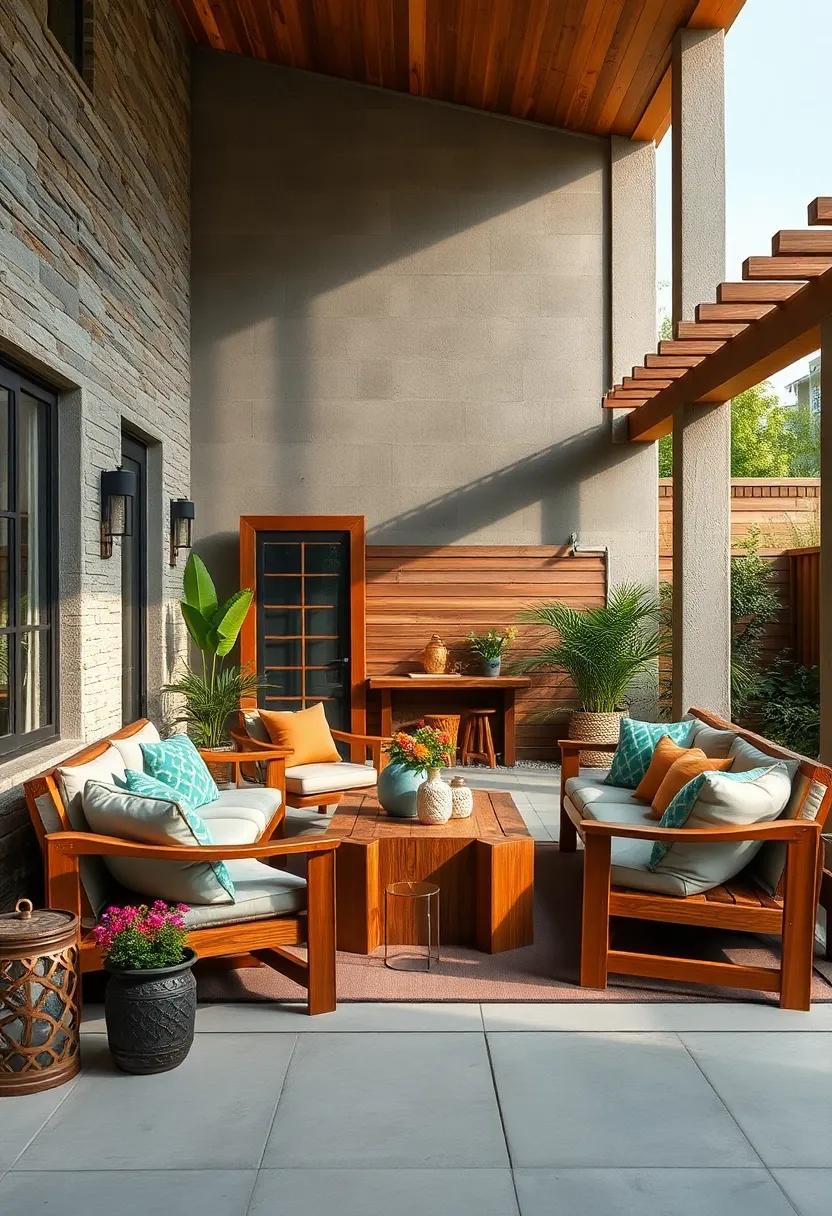 Rustic Cedar Patio Furniture Blending Natural Textures with Comfortable Outdoor Living