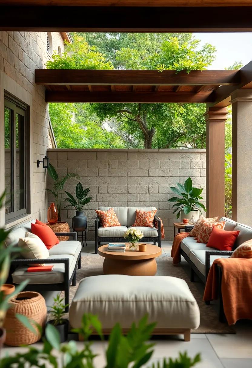 Elevating Outdoor Reading Spaces with Plush Pillows and Soft Throws in Earthy Tones