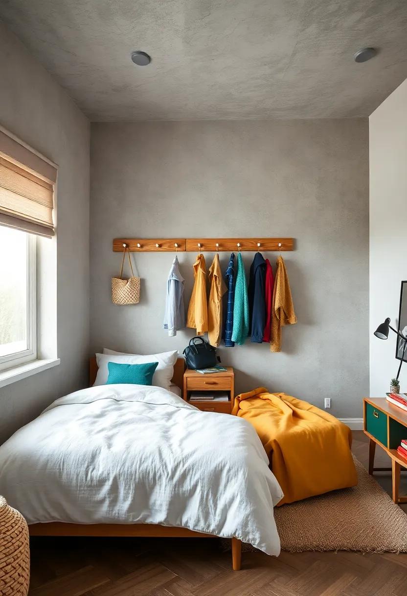 Color-Coded Hooks and Hangers for Jackets and Bags Making Organization Visually Appealing and Easy to Maintain