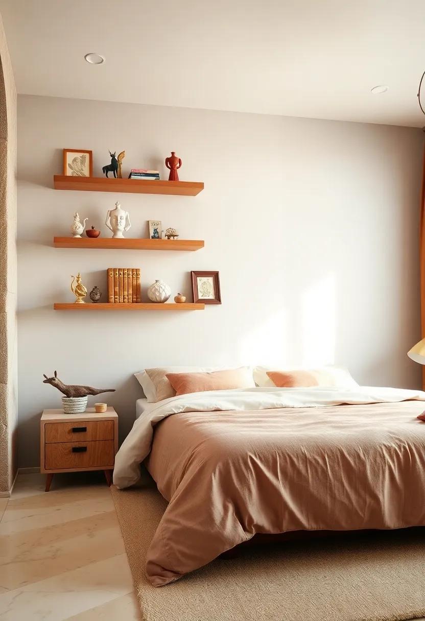 Floating Shelves Displaying Curated Collections of Fairy Tale Inspired Trinkets and Books