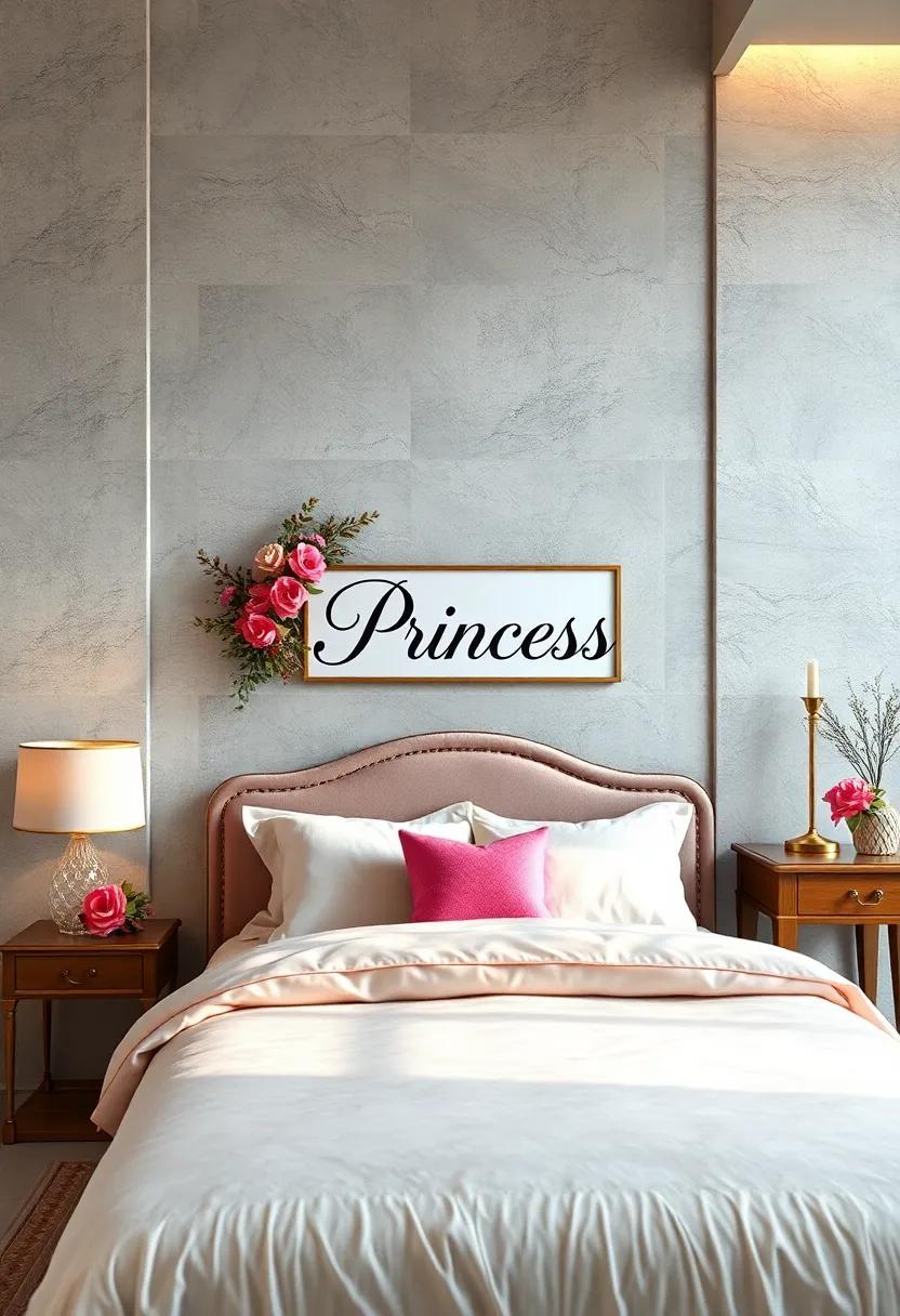 Personalized Name Plaques in Elegant Calligraphy Surrounded by Floral and Jewel Decor